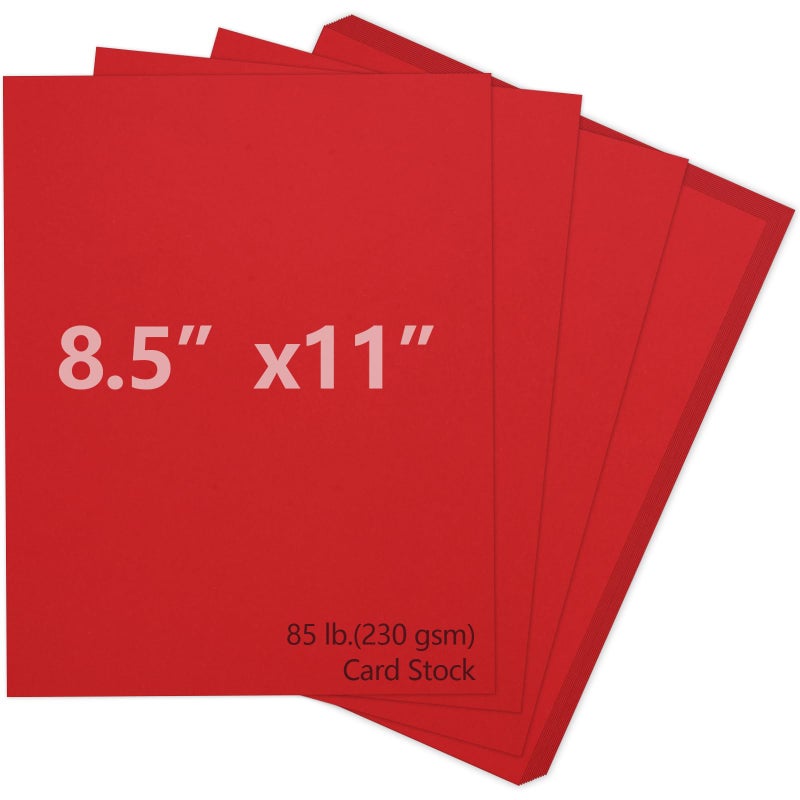 جويبيرج Joyberg Red Cardstock 8.5 x 11، ورق بطاقات غطاء 230 جرامًا للمتر المربع، مخزون بطاقات ثقيل 85 رطلاً للطابعة، ورق مخزون البطاقات للدعوات، سجل القصاصات، الحرف اليدوية، بطاقات DIY، الديكور، الرسم (30 ورقة) - Image 1